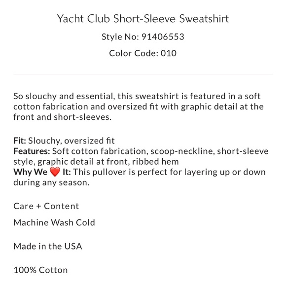 Nwt. Free People x Retrobrand Yacht Club Short Sleeve Sweatahirt - Picture 6 of 6